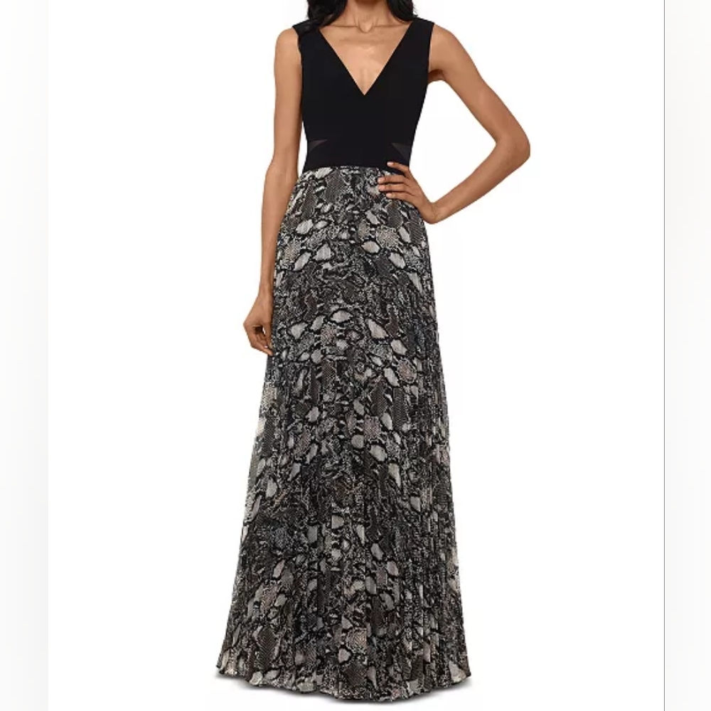 Xscape Women's Size 2 Snake Print Gown New with Tags - Picture 1 of 5